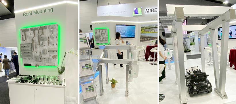 Mibet booth - a wide range of solar racking products